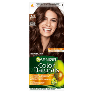 Garnier Color Naturals 4.15 Mroźny kasztan, odżywcza farba do włosów, do 100% pokrycia siwych włosów