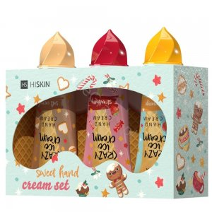 HiSkin Sweet Hand Cream Set zestaw krem do rąk Trukawka 60ml + krem do rąk Słony Karmel 60ml + krem do rąk Mango 60ml