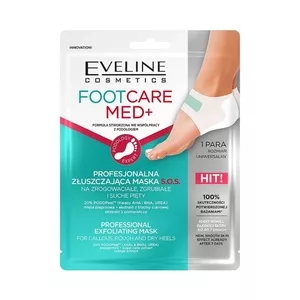 Eveline Foot Care Med+, profesjonalna złuszczająca maska do pięt, 2szt