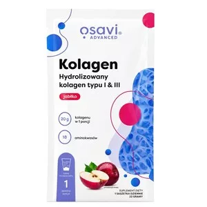 Osavi Kolagen Hydrolizowany typu I & III suplement diety Jabłko 22g
