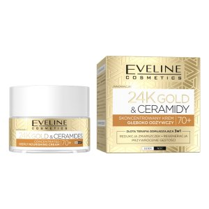Eveline Gold & Ceramidy 70+, głęboko odżywczy krem do twarzy, 50ml