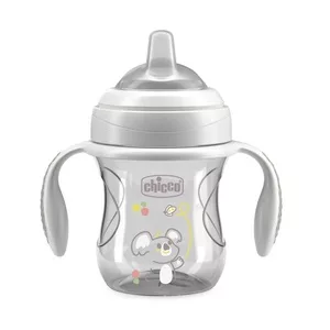 Chicco Transition Cup pierwszy kubek treningowy z miękkim ustnikiem 4m+ Szary 200ml