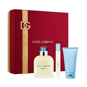 Dolce & Gabbana Light Blue Pour Homme zestaw woda toaletowa spray 125ml + żel pod prysznic 50ml + miniatura wody toaletowej 10ml (M)