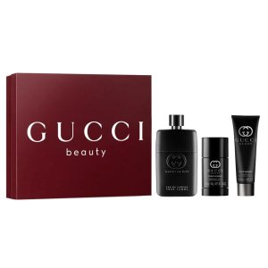 Gucci Guilty Pour Homme zestaw woda perfumowana spray 90ml + dezodorant sztyft 75ml + żel pod prysznic 50ml (M)