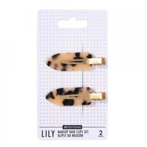 Sister Young Lily klipsy do włosów do makijażu Light Leopard Print 2szt