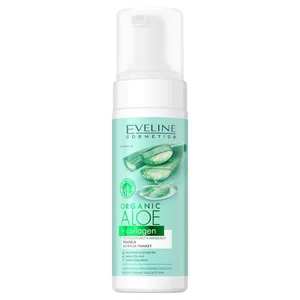 Eveline Organic Aloe + Collagen, oczyszczająco-łagodząca pianka do mycia twarzy 3 w 1, 150ml