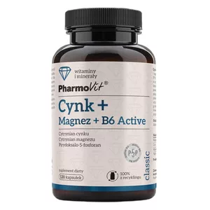 Pharmovit Cynk + Magnez + B6 Active suplement diety 120 kapsułek - data ważności (10.2026)