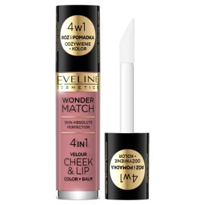 Eveline Cosmetics Wonder Match, róż i pomadka w płynie Velour Cheek&Lip, 02, 4,5ml