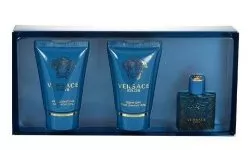 Versace Eros, zestaw perfum edt 5ml + 25ml żel pod prysznic + 25ml balsam po goleniu (M)