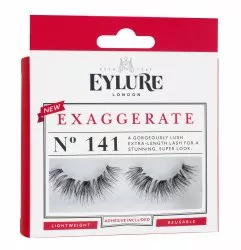 Eylure Exaggerate, sztuczne rzęsy z klejem, podwójna objętość, N 141