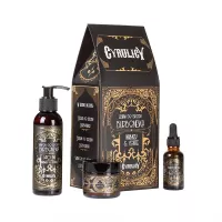 Cyrulicy Burboneska, zestaw prezentowy kosmetyków do brody, olejek + szampon + balsam