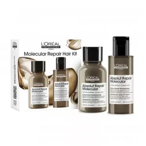 Loreal Absolut Repair Molecular Duo Set, zestaw wzmacniający strukturę włosów travel size, serum + szampon