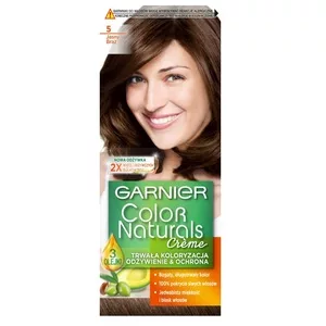 Garnier Color Naturals 5 Jasny brąz, odżywcza farba do włosów, do 100% pokrycia siwych włosów