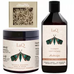 LaQ Botanic Hair, zestaw nawilżający: szampon 300ml, maska do włosów 250ml (sianko)