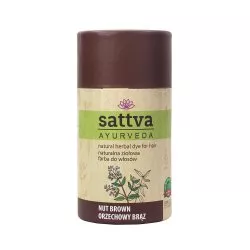 Sattva Natural Herbal Dye for Hair naturalna ziołowa farba do włosów Nut Brown 150g