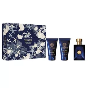 Versace Pour Homme Dylan Blue zestaw woda toaletowa spray 50ml + żel pod prysznic 50ml + balsam po goleniu 50ml (M)