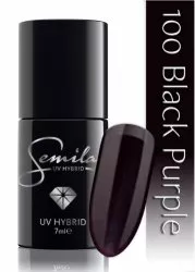 Semilac lakier hybrydowy 100 Black Purple, 7ml
