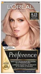 L'Oreal Paris Préférence Trwała Farba do Włosów, 8.23 Santorini Jasny Blond Opalizująco-Złocisty