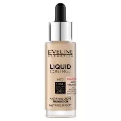 Eveline Cosmetics Liquid Control HD Long Lasting Formula 24H podkład do twarzy z dropperem 015 Light Vanilla 32ml