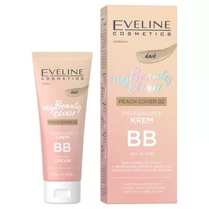 Eveline Cosmetics My Beauty Elixir, Pielęgnujący krem BB All in One, Peach Cover Dark 02, 30ml