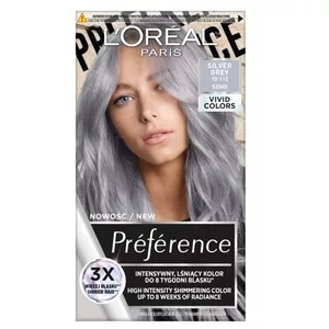 L'Oreal Paris Préférence Vivid Colors, trwała farba do włosów, 10.112 SILVERGREY