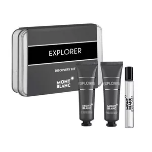 Mont Blanc Explorer zestaw miniatura wody perfumowanej spray 7.5ml + żel pod prysznic 30ml + balsam po goleniu 30ml