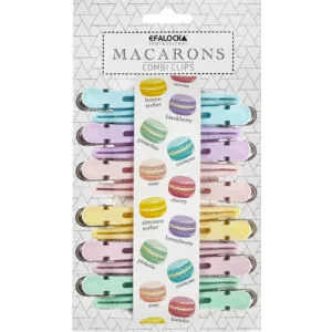 Efalock Macarons Combi-Clips, klipsy sekcyjne do włosów, pastel assorted 12szt., ref. 14102381