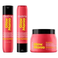 Matrix Glow Mania, zestaw nabłyszczający z efektem laminacji, szampon + odżywka + maska