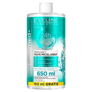 Eveline Facemed+, matujący płyn micelarny 3w1, 650ml