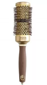 Olivia Garden Expert Blowout Curl, ceramiczna szczotka z jonizacją do włosów, Wavy Bristles Gold&Brown 55mm