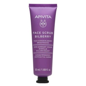 Apivita Face Scrub Bilberry rozświetlający peeling do twarzy z borówką 50ml