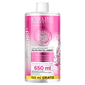 Eveline Facemed+, hialuronowy płyn micelarny 3w1, 650ml