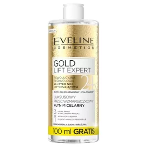 Eveline Gold Lift Expert, luksusowy przeciwzmarszczkowy płyn micelarny 3w1, 500ml