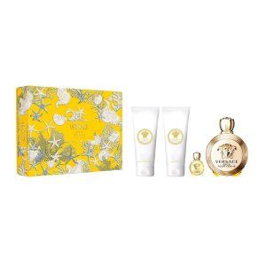 Versace Eros Pour Femme zestaw woda perfumowana spray 100ml + żel pod prysznic 100ml + balsam do ciała 100ml + miniatura wody perfumowanej 5ml (W)