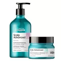 Loreal Scalp Advanced, zestaw przeciwłupieżowy XL, szampon + glinka