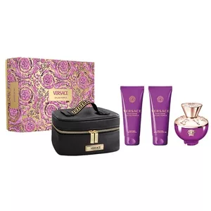 Versace Dylan Purple Pour Femme zestaw woda perfumowana spray 100ml + żel pod prysznic 100ml + balsam do ciała 100ml + kosmetyczka (W)