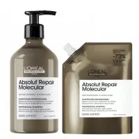 Loreal Absolut Repair Molecular, zestaw szampon wzmacniający strukturę włosów 500ml + refill 500ml