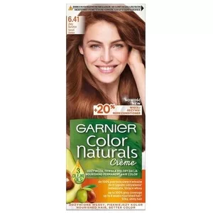 Garnier Color Naturals 6.41 Złoty bursztyn, odżywcza farba do włosów, do 100% pokrycia siwych włosów
