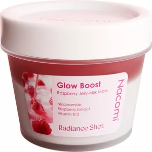 Nacomi Raspberry Jelly-Milk Mask Glow Boost, maska do twarzy nadająca efekt glow, 80ml