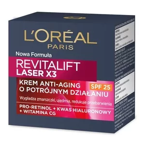 L'Oreal Paris Revitalift Laser X3 Krem anti-aging o potrójnym działaniu z SPF 25, 50ml