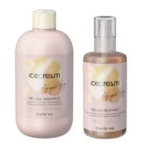 Inebrya Ice Cream Pro-Age, zestaw odżywczy do włosów matowych i dojrzałych, szampon + kuracja