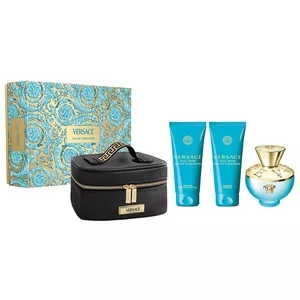Versace Dylan Turquoise Pour Femme zestaw woda toaletowa spray 100ml + żel pod prysznic 100ml + żel do ciała 100ml + kosmetyczka (W)