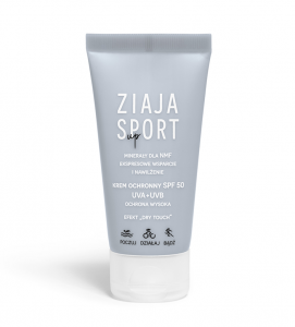 Ziaja Sport, krem ochronny SPF50 UVA+UVB do twarzy, 50ml