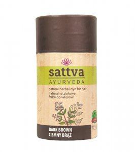 Sattva Natural Herbal Dye for Hair naturalna ziołowa farba do włosów Dark Brown 150g