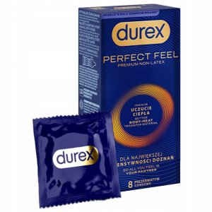 Durex Perfect Feel prezerwatywy unikalne uczucie ciepła 8szt