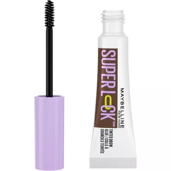 Maybelline New York Super Lock 24H Tinted Brow Glue, żel do stylizacji brwi, Deep Brown, 5ml