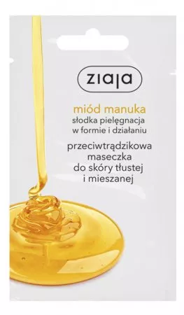 Ziaja, przeciwtrądzikowa maska do twarzy, miód manuka, 7ml