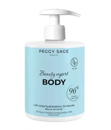 Peggy Sage, mleczko do ciała z masłem shea 24h nawilżenia, 500ml