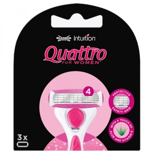 Wilkinson Quattro For Women wkłady do maszynki z 4 ostrzami dla kobiet 3szt