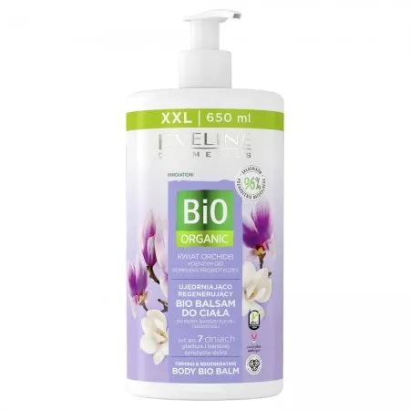 Eveline Cosmetics Bio Organic, Ujędrniająco-regenujący bio balsam do ciała, Orchidea, 650ml